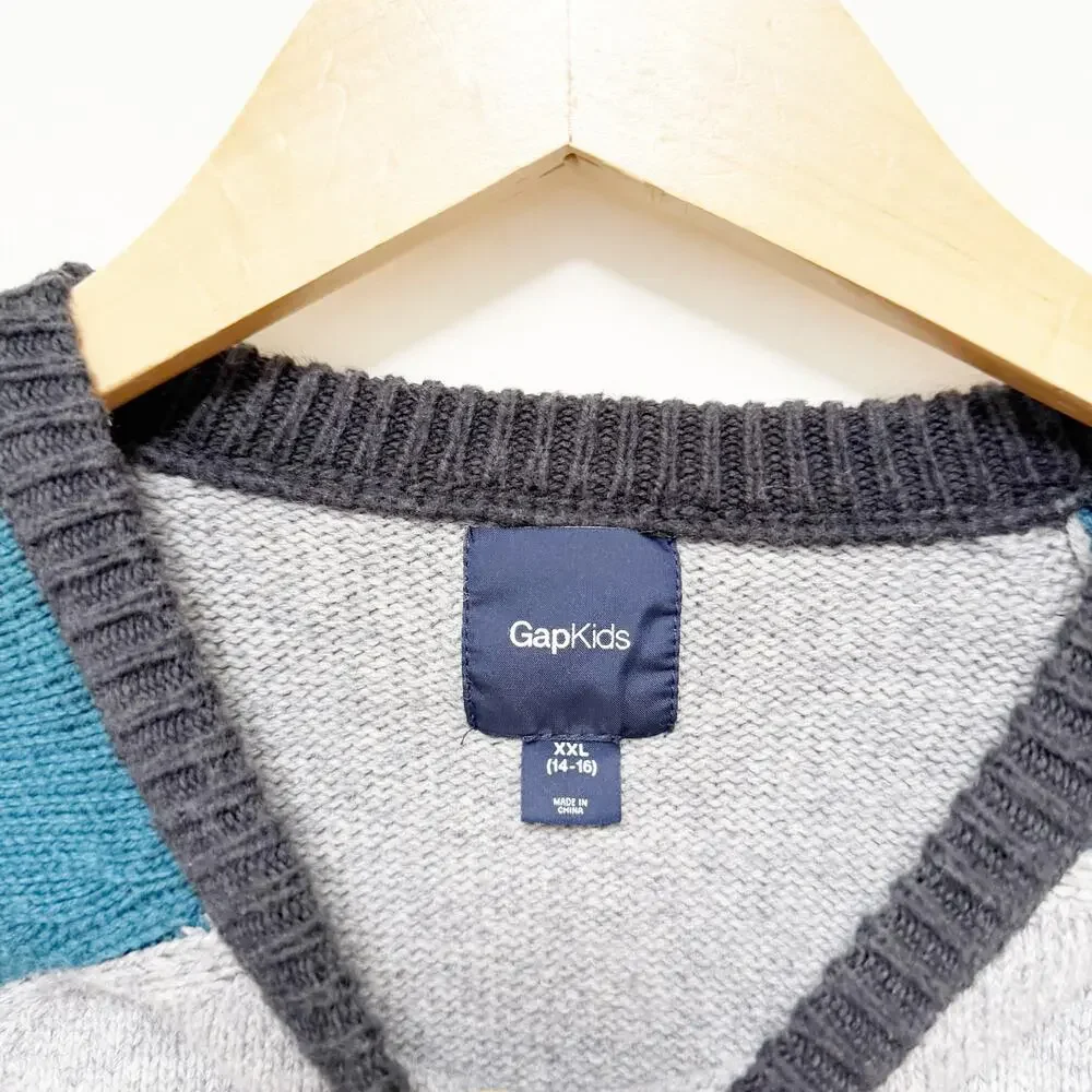 Gap Kids Wool Blend Color Block Sweater Sz XXL 14-16